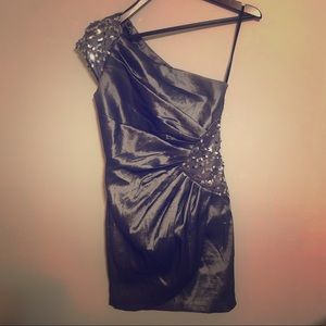 Jessica McClintock One Shoulder Mini Dress